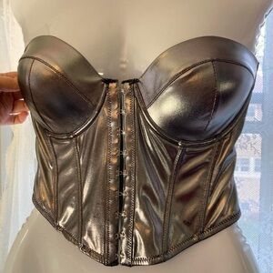 Silver metallic corset top #glamour Forever 21 L